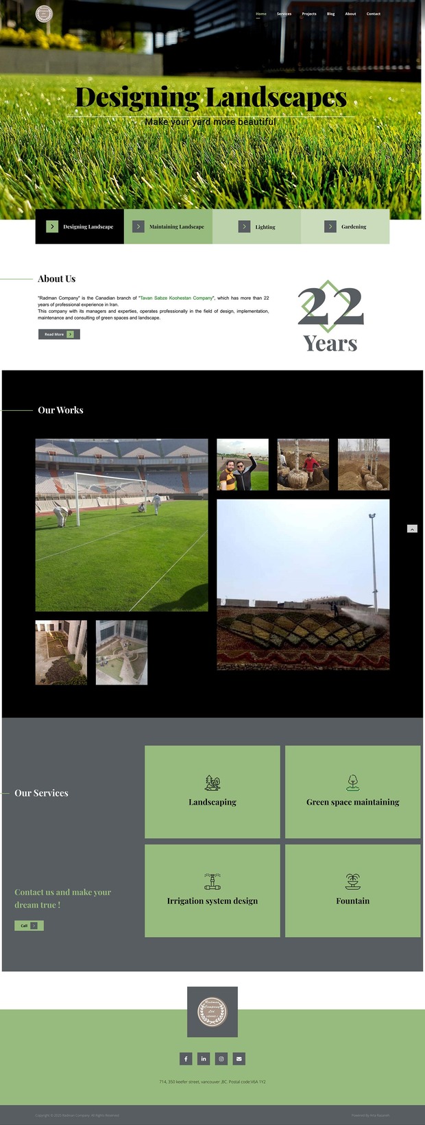 نمونه radmancompanyca کار طراحی سایت