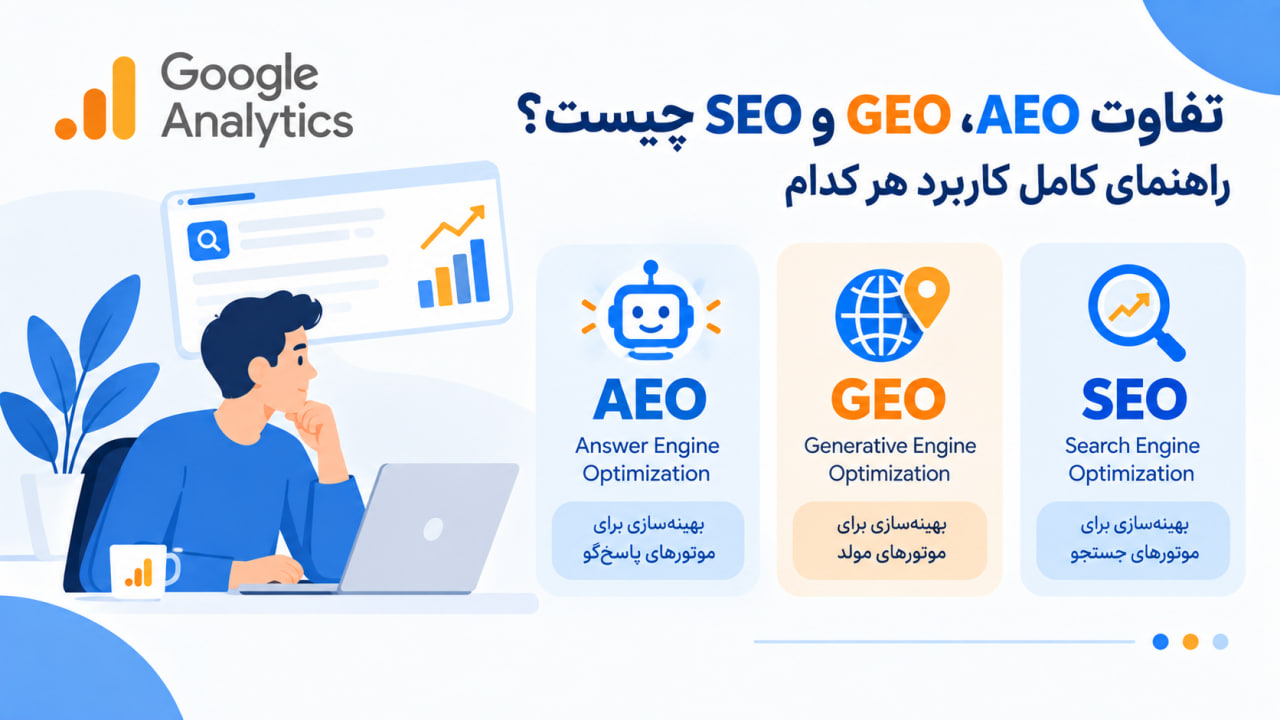 تفاوت AEO، GEO و SEO چیست؟ راهنمای کامل کاربرد هر کدام