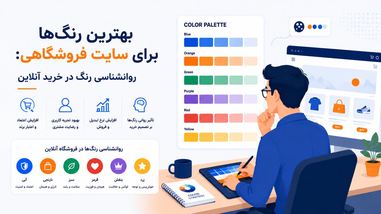 بهترین رنگ‌ها برای سایت فروشگاهی: روانشناسی رنگ در خرید آنلاین