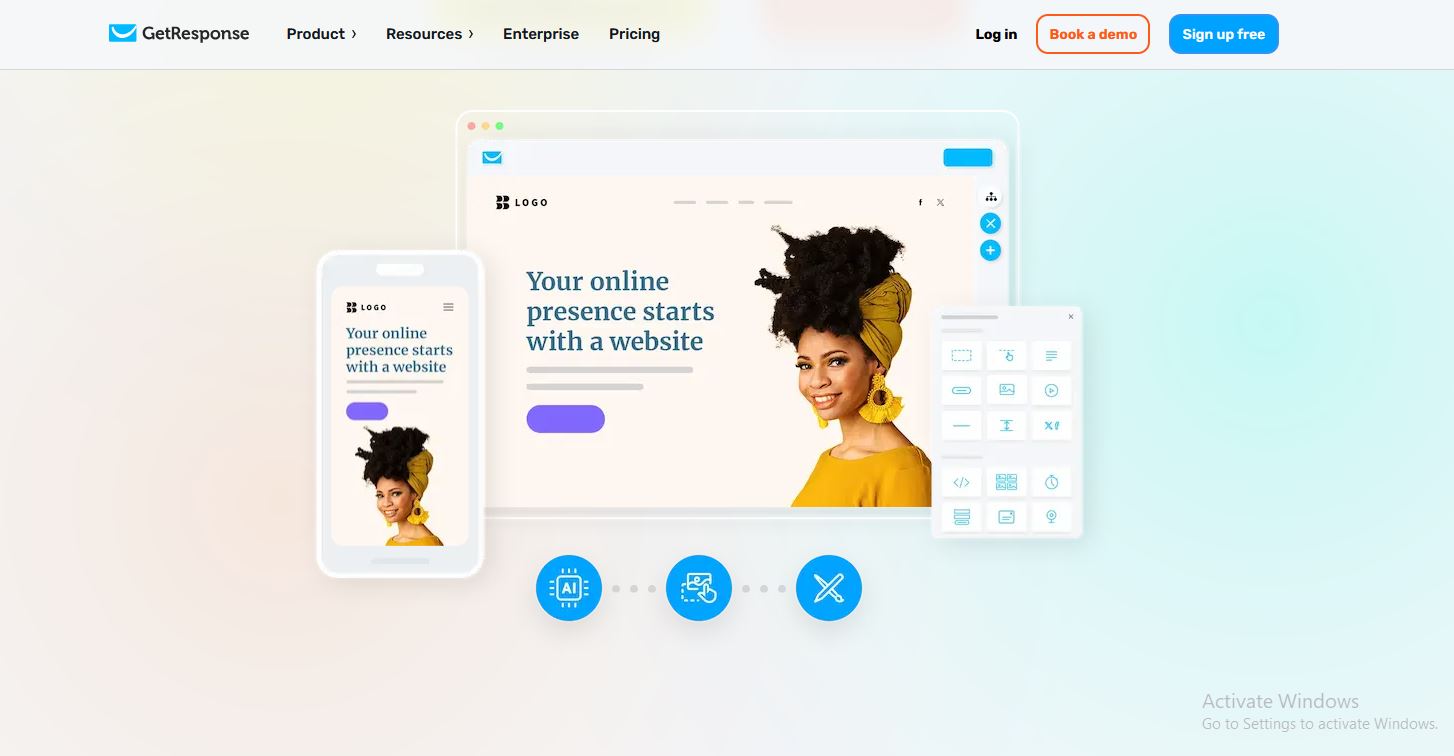 طراحی سایت با هوش مصنوعی GetResponse
