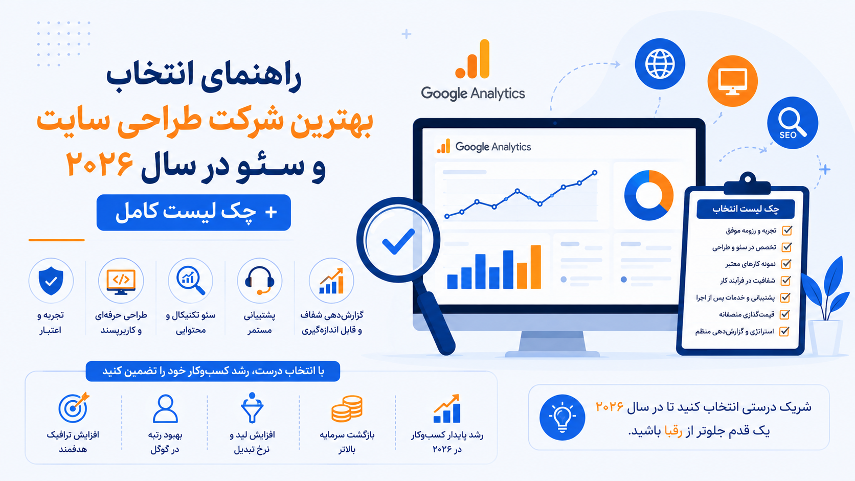 راهنمای انتخاب بهترین شرکت طراحی سایت و سئو در سال ۲۰۲۶ + چک لیست کامل
