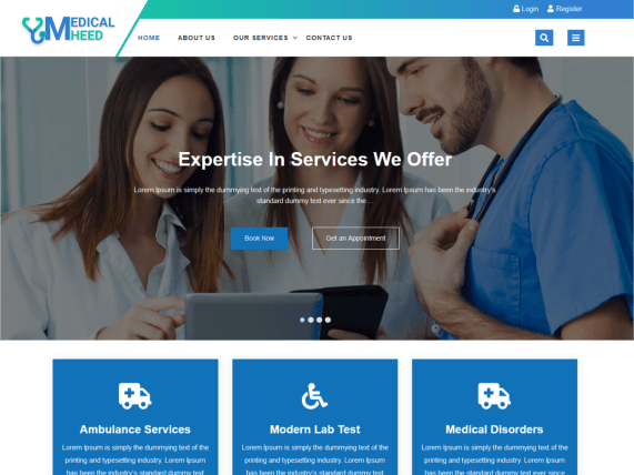 قالب Medical Heed – انتخابی عالی برای بیمارستان ها، کلینیک ها و پزشکان مستقل