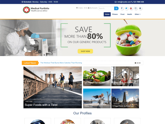 قالب Medical Portfolio – بهترین گزینه برای پزشکان مستقل و نمایش نمونه کارهای پزشکی