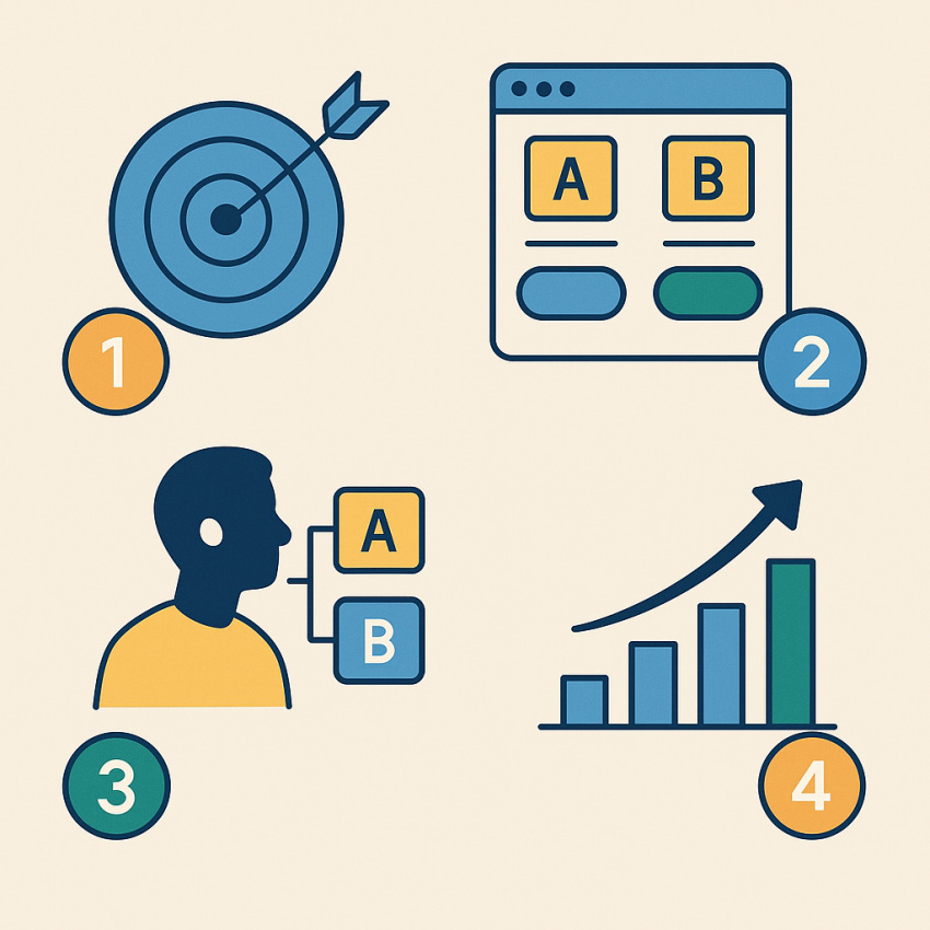 مراحل اجرای تست A/B