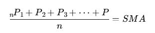 فرمول میانگین متحرک ساده (SMA)