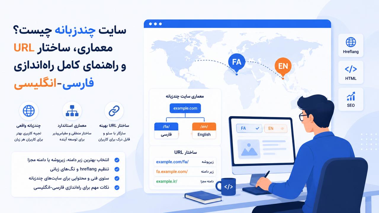 سایت چندزبانه چیست؟ معماری، ساختار URL و راهنمای کامل راه‌اندازی فارسی-انگلیسی