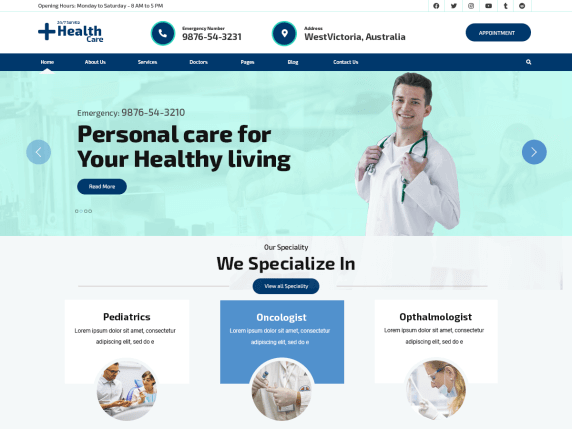 قالب VW Healthcare – سرعت بالا و طراحی سئو محور برای سایت بیمارستان و کلینیک