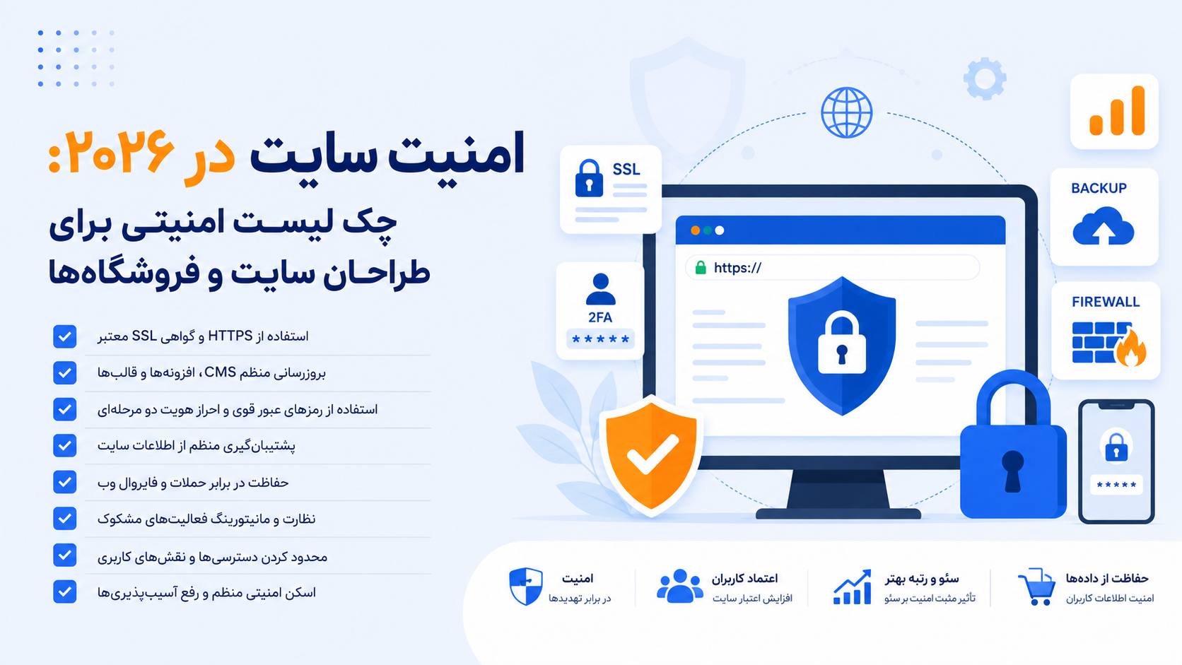 امنیت سایت در ۲۰۲۶: چک لیست امنیتی برای طراحان سایت و فروشگاه‌ها